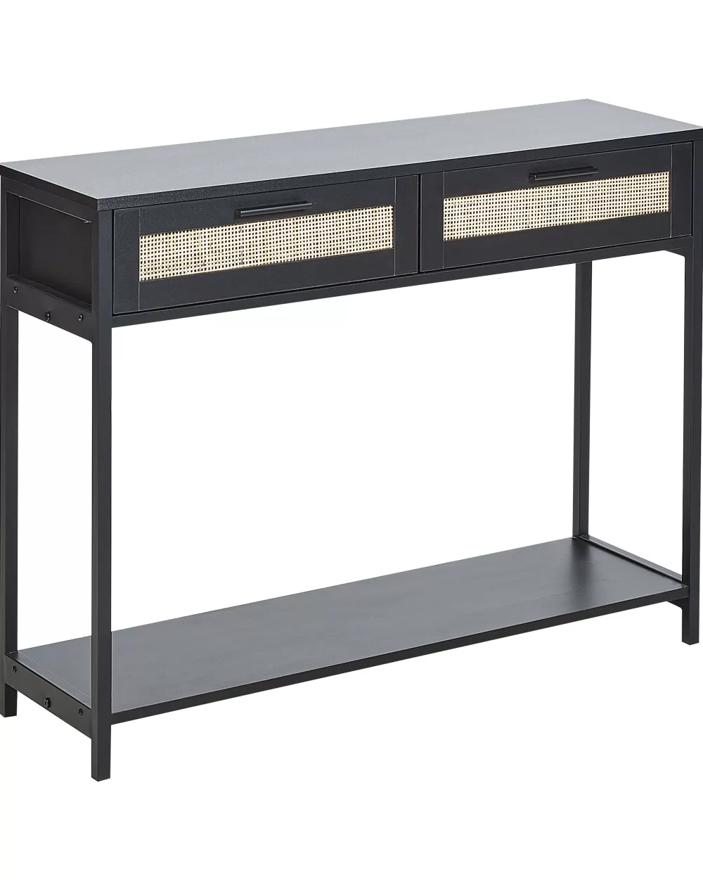 Beliani Mobile TV Moderno con 2 Cassetti - Design Compatto in Nero Opoco