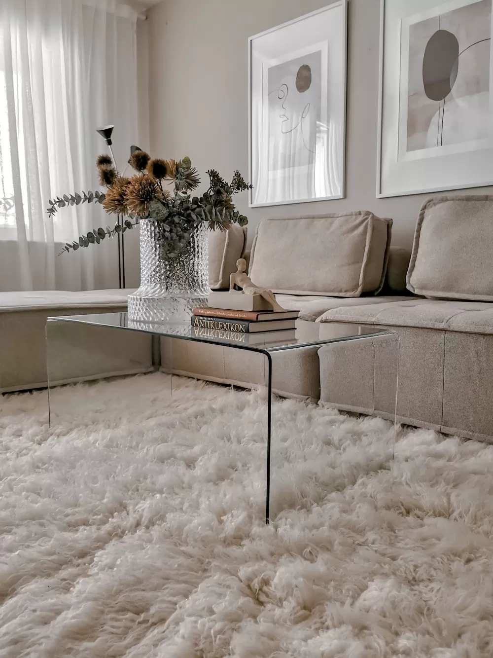 Beliani Tavolino Console in Vetro Cristallino - Design Moderno Kendall