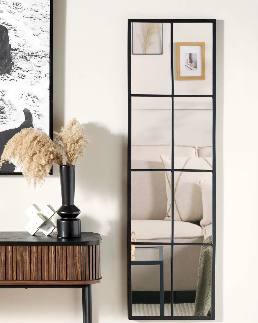 Beliani - Tavolino Console in Legno Scuro con Design Elegante per Soggiorno Moderno

（：，
