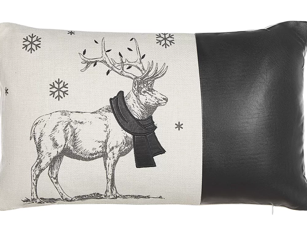 Cuscini Decorativi Beliani 30x50 cm, Coppia in Tonalità Bianco e Nero - Stile Sven