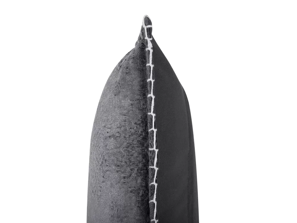 Beliani Cuscino Decorativo in Velluto Morbido Grigio con Motivo a Rilievo, 45x45 cm, Design Moderno per Arredamento Contemporaneo