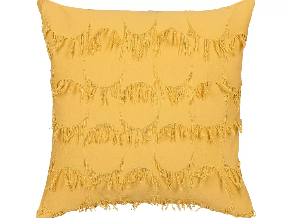 Beliani Cuscino Decorativo in Tessuto Agastache - Coppia di Cuscini Gialli 45x45 cm per Arredamento Moderno