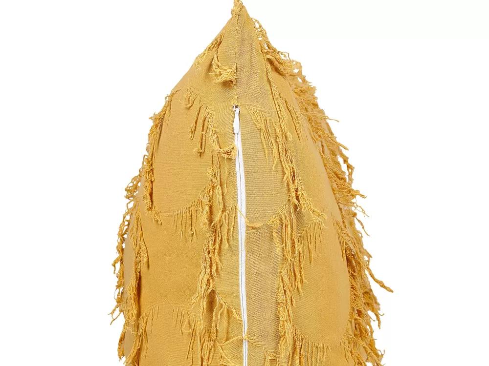 Beliani Cuscino Decorativo in Tessuto Agastache - Coppia di Cuscini Gialli 45x45 cm per Arredamento Moderno