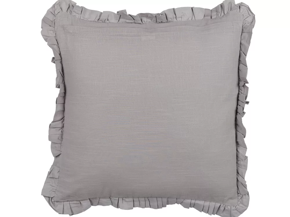 Beliani Outlet: Set di 2 Cuscini Decorativi in Lino Grigio Antracite 45x45 cm - Linea Glabra

(：，
