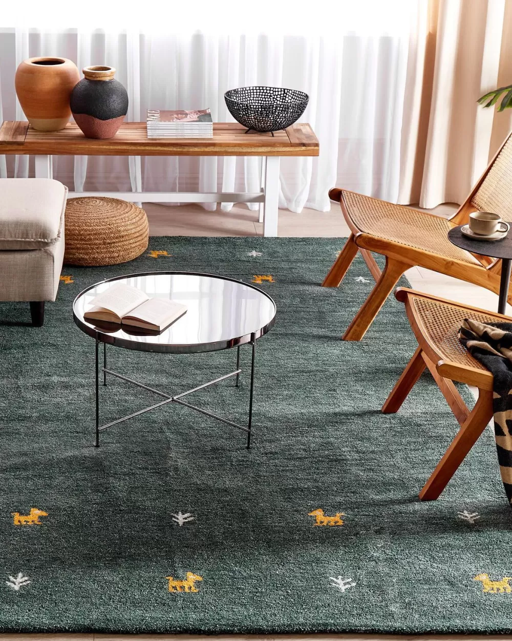 Cuscini decorativi Sagina in lino giallo 45x45 cm - Coppia da 2 per arredo elegante Beliani

(：