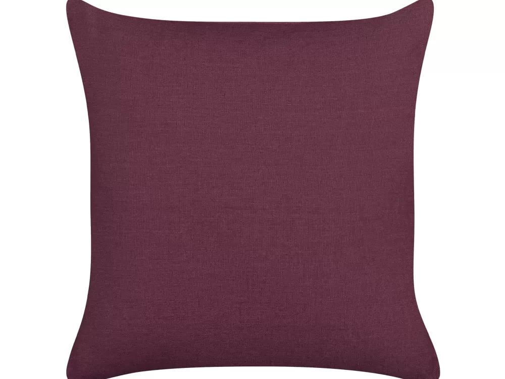 Cuscino Decorativo Beliani in Lino Viola Elegante - Set da 2 Sagina 45x45 cm per Arredamento Moderno