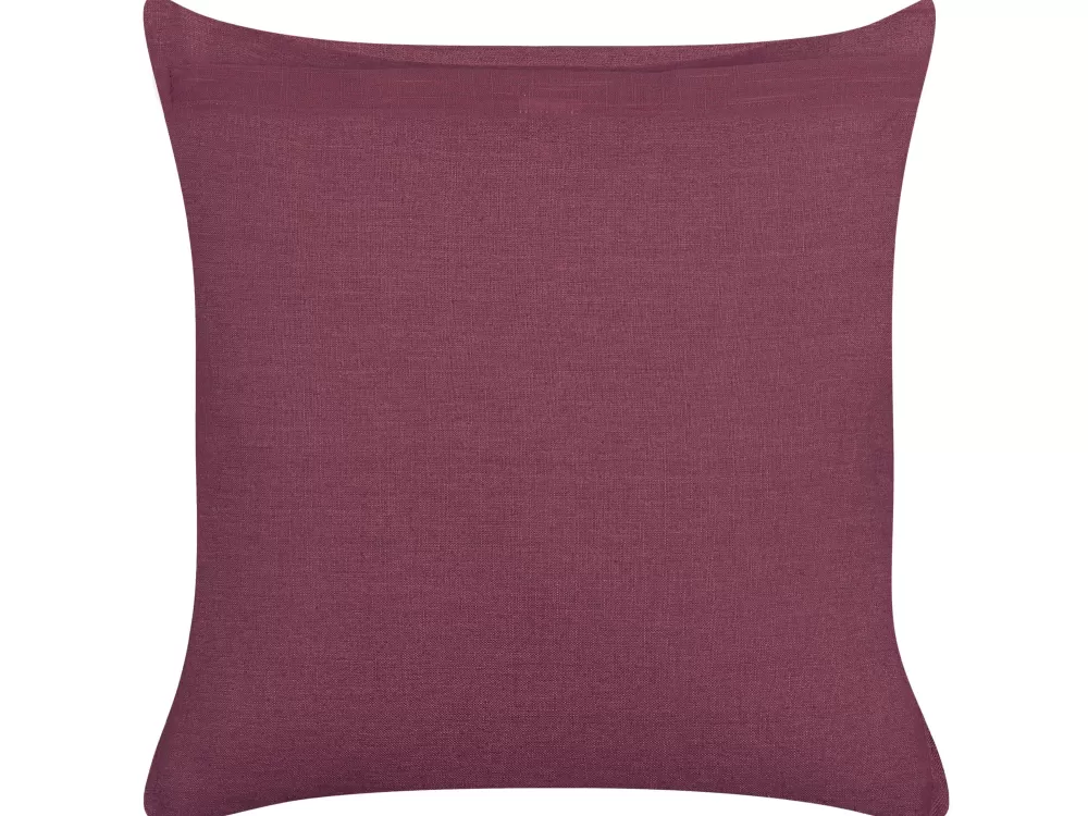 Cuscino Decorativo Beliani in Lino Viola Elegante - Set da 2 Sagina 45x45 cm per Arredamento Moderno