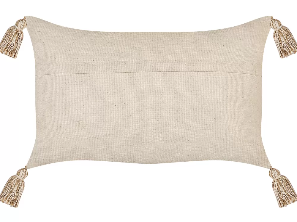 Beliani Design - Set di 2 Cuscini Decorativi Morbidi in Cotone Naturale Beige, 30x50 cm - Ideali per Divano o Letto, Tonalità Neutre per Arredamento Moderno