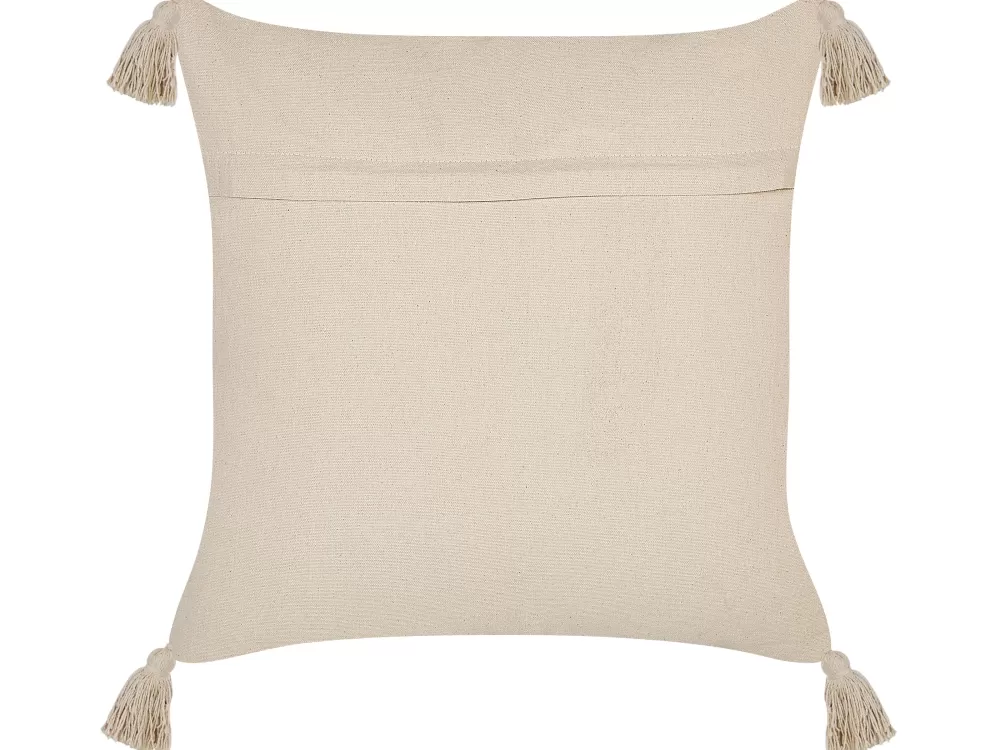 Beliani - Cuscino Decorativo in Cotone Beige 45x45 cm, Set da 2 - Collezione Arlia per Arredo Stilizzato