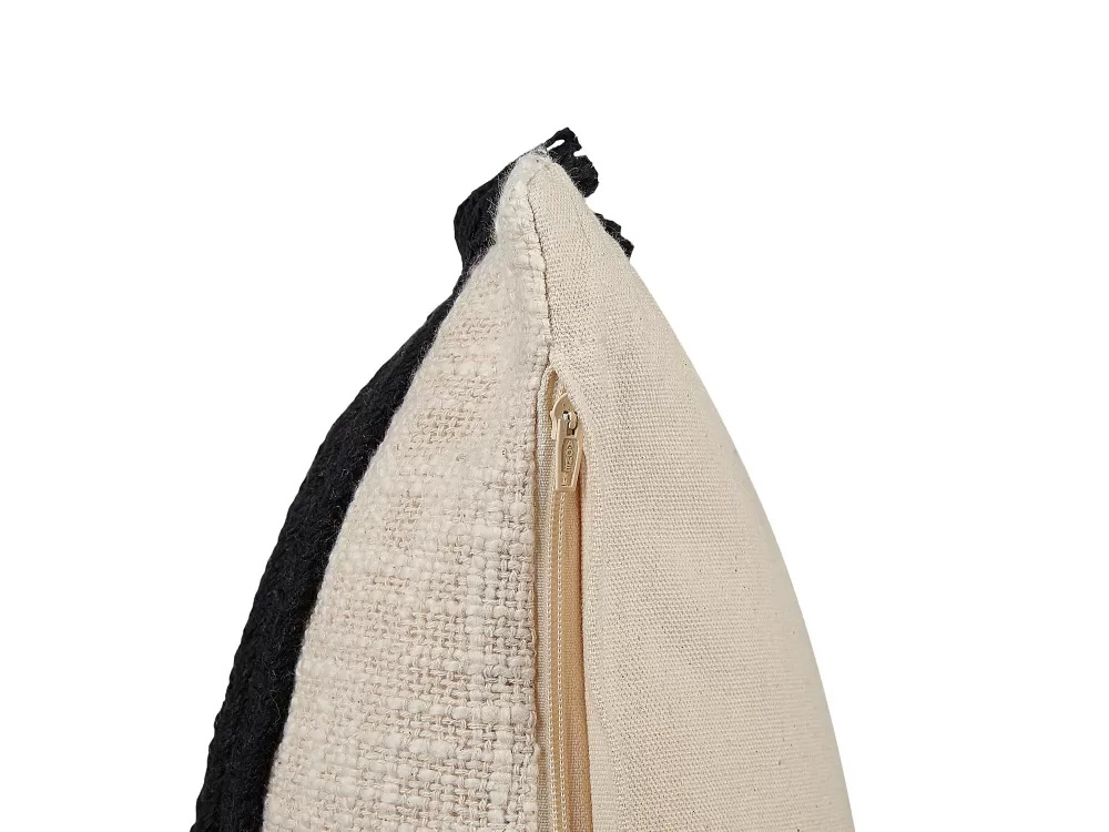 Cuscini decorativi in cotone naturale 45x45 cm, confezione da 2 pezzi - tonalità fucsia e nero, collezione Beliani