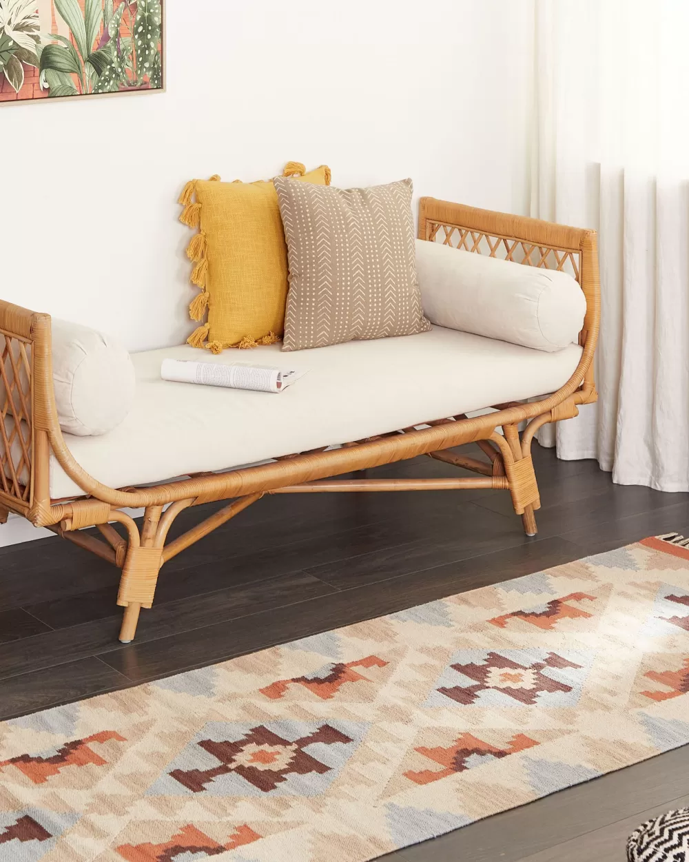 Cuscino Decorativo Beliani in Tinta Unica - Coppia di Federe 45x45 cm Cotone Grigio Sabbia con Ricamo Senecio