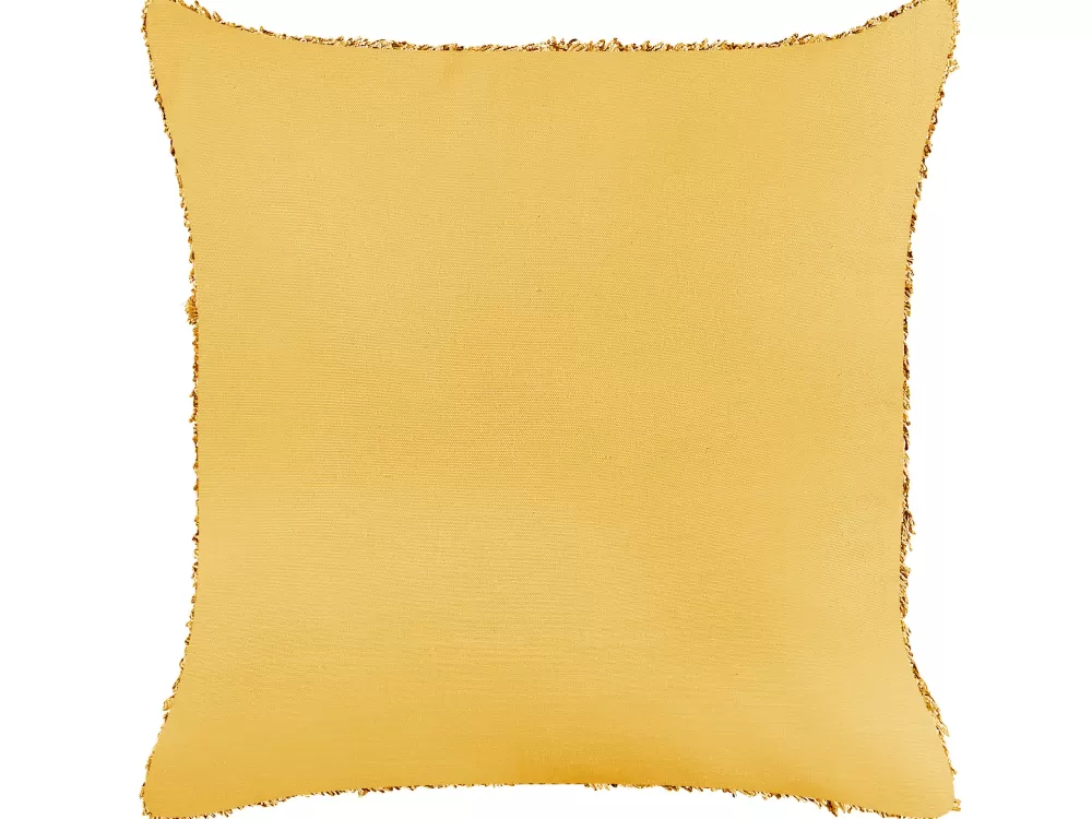 Beliani Cuscini Decorativi in Cotone Giallo - Coppia Morbida 45x45 cm per Arredo Casa | Collezione Rhoeo 

（：，