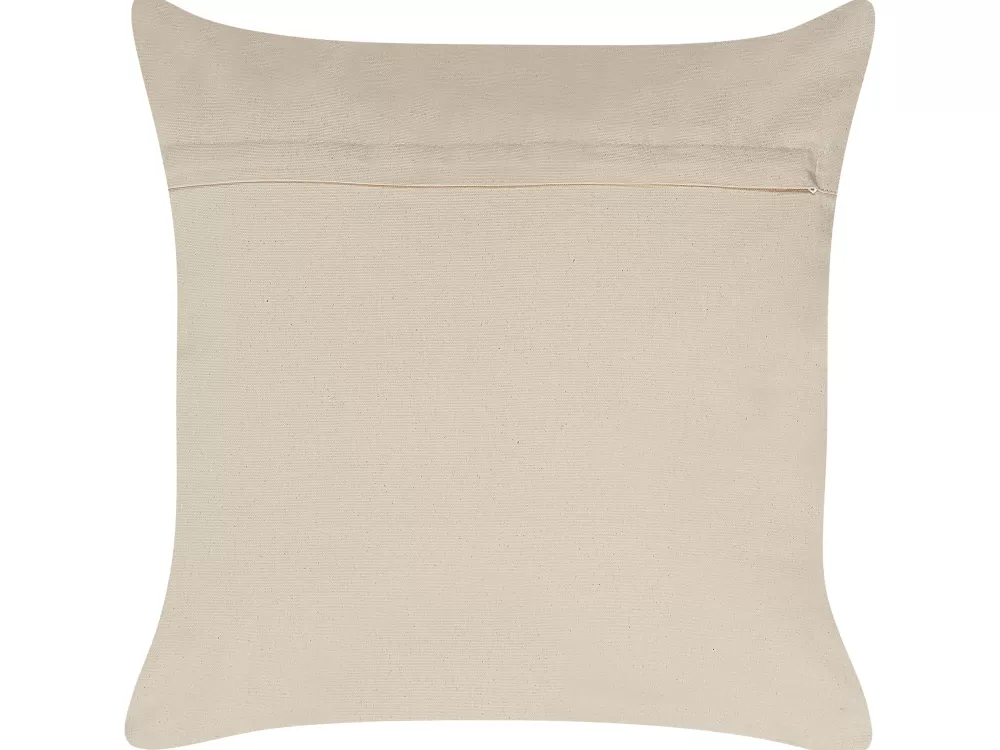 Beliani Cuscino Decorativo in Cotone Rame con Motivo Geometrico - 50x50 cm Collezione Oujda