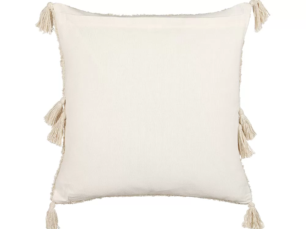 Beliani Cuscino Decorativo in Cotone Beige Chiaro 45x45 cm - Morbido Complemento d'Arredo da Collezione Avium