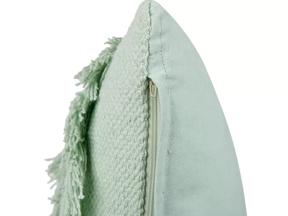 Beliani Cuscino Decorativo in Cotone Verde Chiaro - 45x45 cm per Arredo Casa, Design Bacopa con Rivestimento Morbido