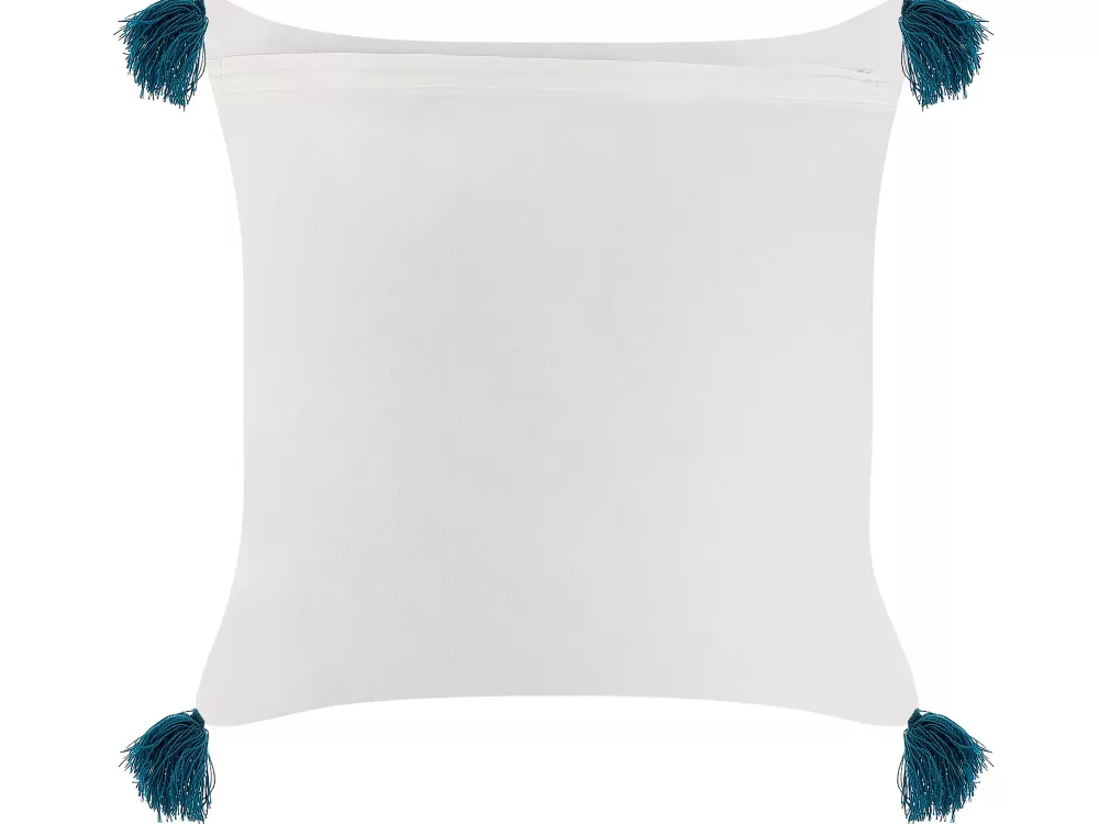 Cuscino Decorativo Beliani in Cotone Bianco e Blu - Set da 2 con Design Tilia, Misure 45x45 cm - Elegante Complemento per Arredo Casa