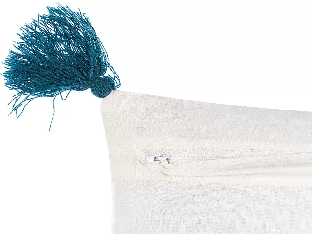 Cuscino Decorativo Beliani in Cotone Bianco e Blu - Set da 2 con Design Tilia, Misure 45x45 cm - Elegante Complemento per Arredo Casa