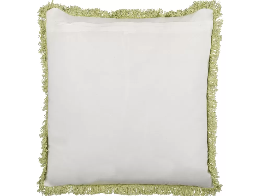Cuscino decorativo Beliani in cotone verde/bianco 45x45 cm - Morbido rivestimento Filix per divano e letto