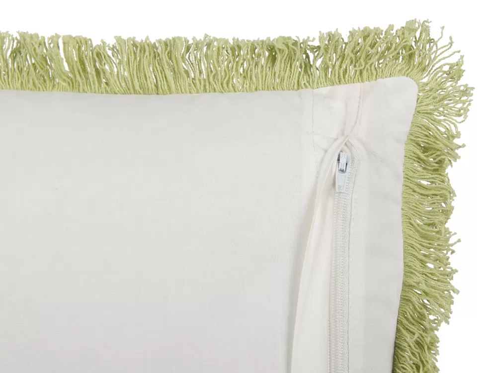 Cuscino decorativo Beliani in cotone verde/bianco 45x45 cm - Morbido rivestimento Filix per divano e letto