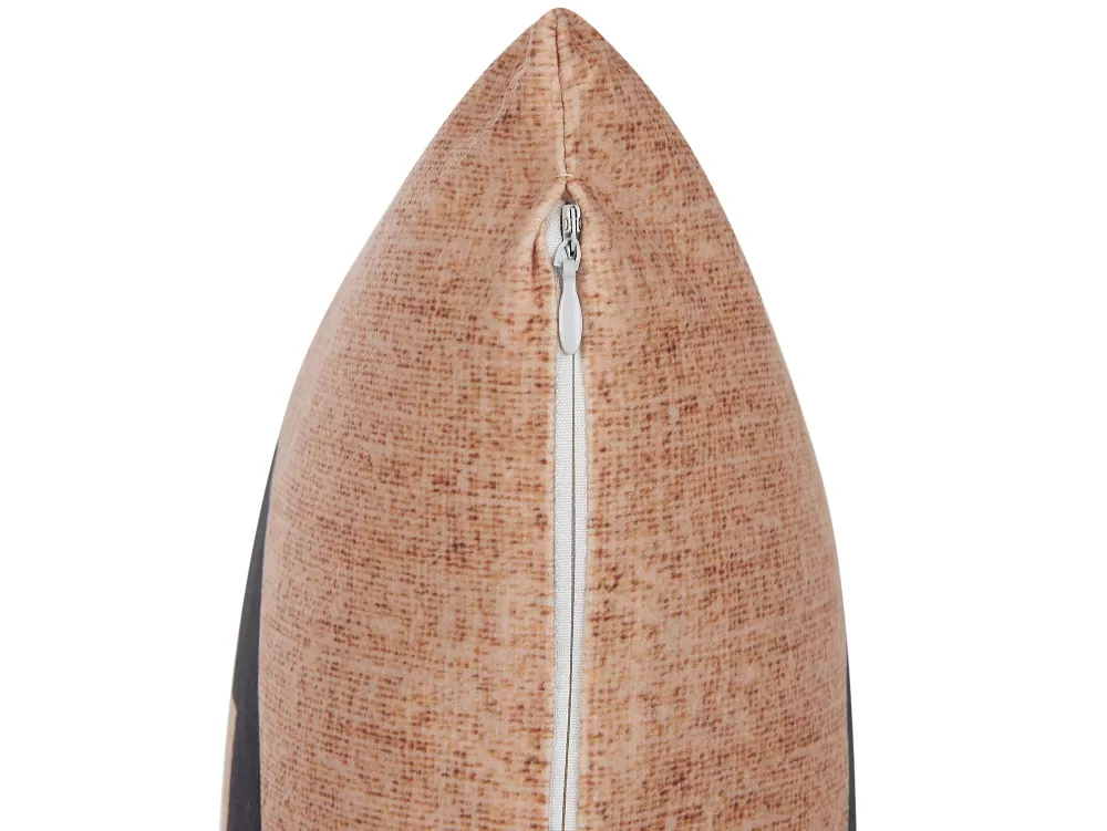 Beliani Cuscino Decorativo in Velluto Sabbia - Coppia Elegante 45x45 cm per Salotto, Tessuto Morbido con Doppia Federa, Ideale per Divani e Letti