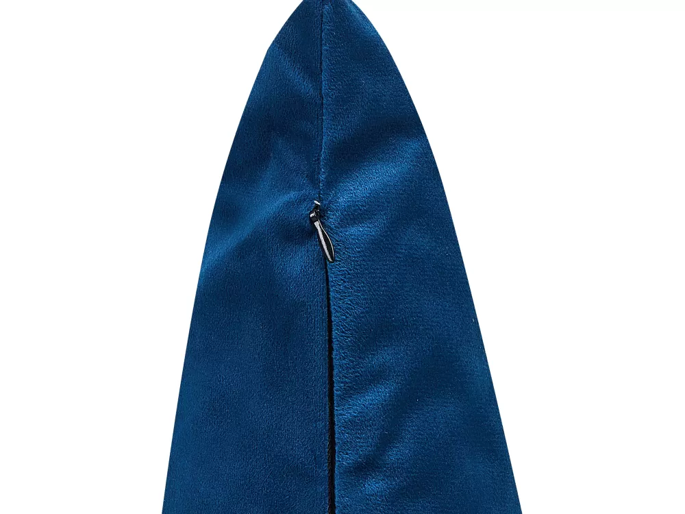 Promozione Lampo: Coppia di Cuscini Decorativi in Satin con Ricami Blu 45x45 cm - Design Elegante e Imbottitura Morbida Beliani Talinum