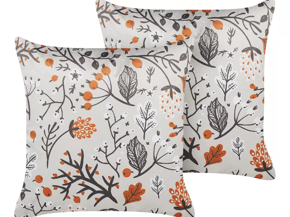 Beliani - Coppia di Cuscini Decorativi in Velluto, 45x45 cm, Design Elegante Montbretia