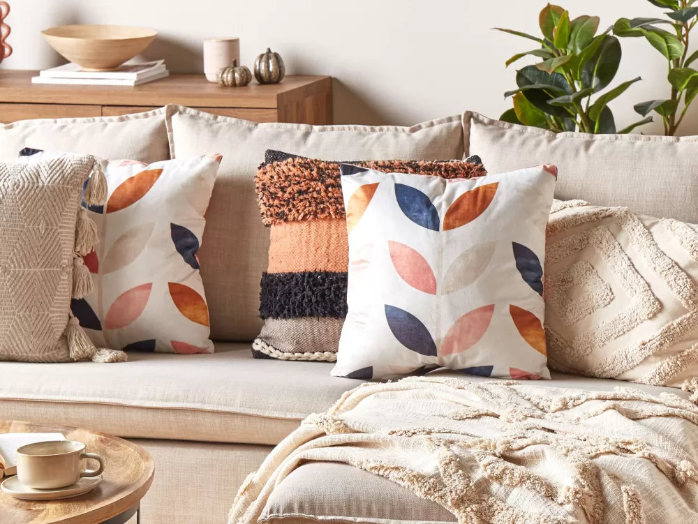 Cuscino Decorativo Beliani in Velluto Multicolore, 45x45 cm - Design Moderno e Confortevole con Tonalità Quinoa
