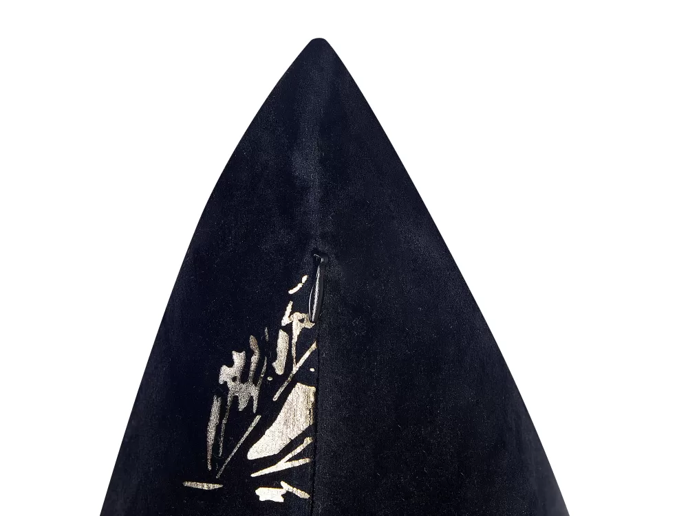 Cuscini Decorativi in Velluto Premium Nero con Rifiniture Senape - Set da 2 Pezzi 45x45 cm | Beliani Outlet, Spedizione Veloce