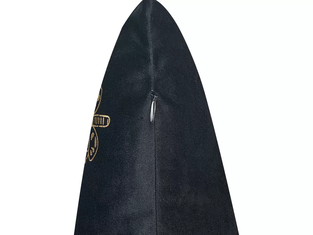 Beliani Set 2 Cuscini in Velluto Nero 45x45 cm - Morbido Supporto per Divano con Design Contemporaneo

（：，