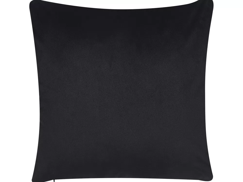 Cuscini Decorativi in Velluto Beliani - Coppia Lussuosa Nero/Oro 45x45 cm Collezione Ursinia