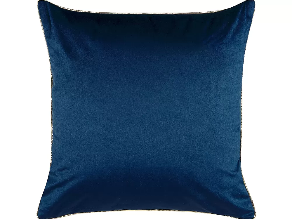 Beliani - Cuscino Decorativo in Velluto Blu Notte, 45x45 cm (Set da 2) - Stile Crocus per Arredo Moderno