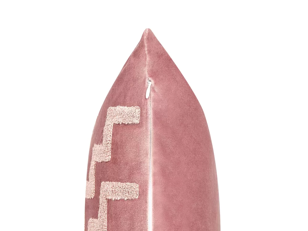 Cuscini decorativi in velluto rosa chiaro Beliani - Coppia 45x45 cm per arredo elegante - Collezione Bahia