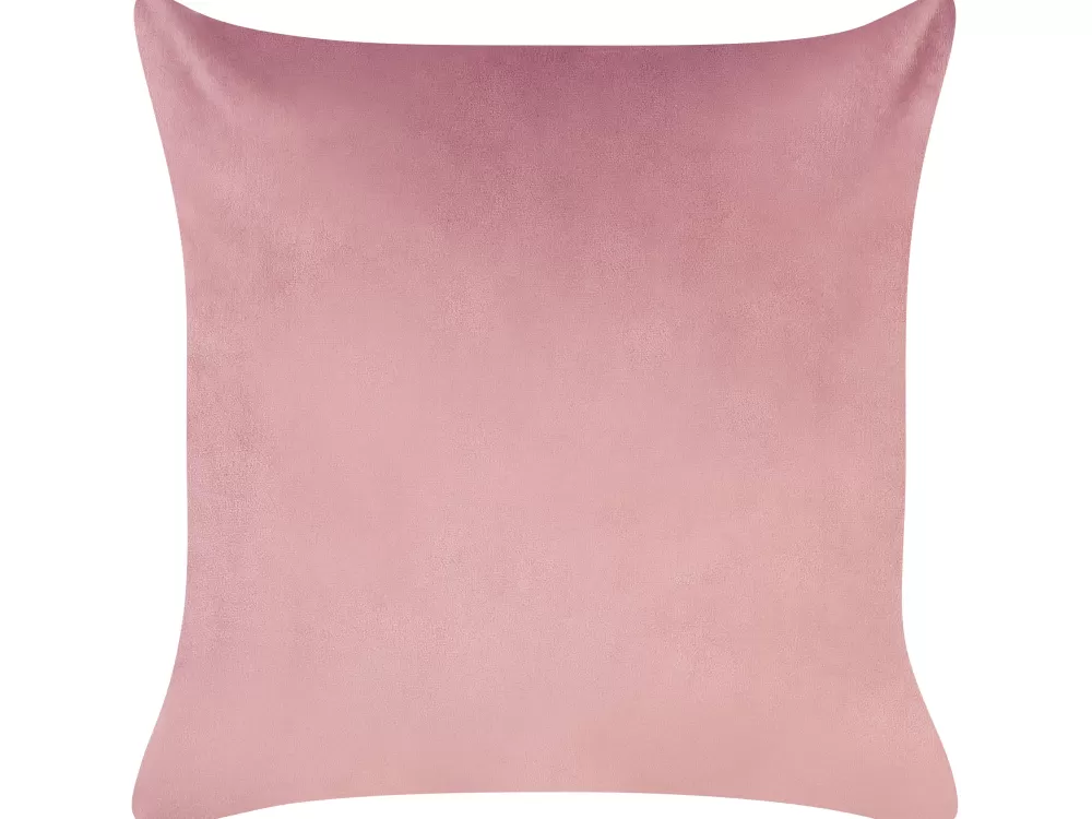 Eleganti cuscini decorativi in velluto rosa chiaro 45x45 cm - coppia da 2 - Linea Caranday by Beliani