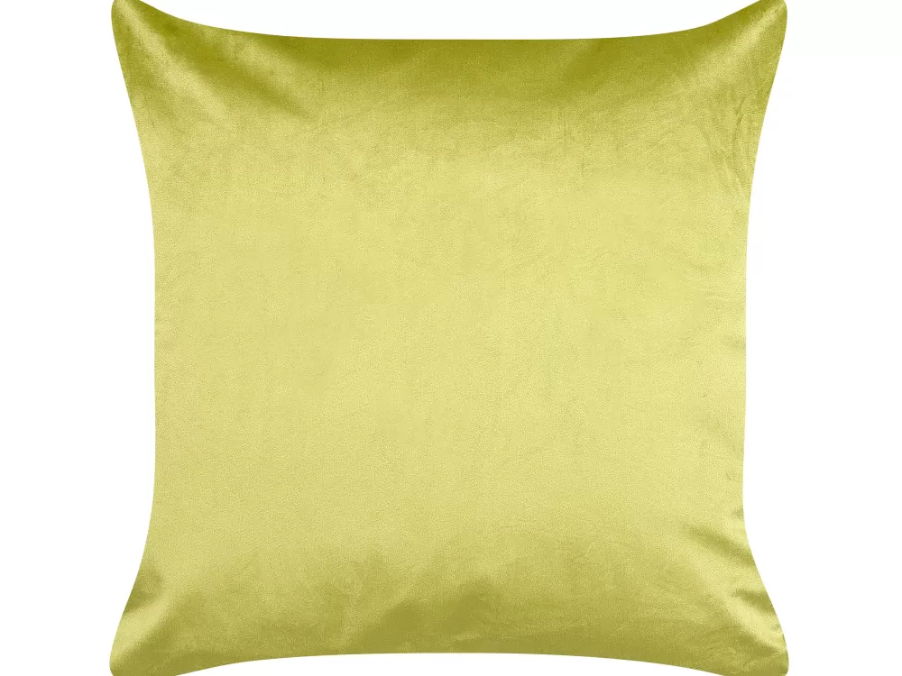 Cuscino Decorativo in Velluto Verde Chiaro con Motivo Monstera - 45x45 cm, Set da 2 - Ideale per Arredamento Moderno e Accogliente