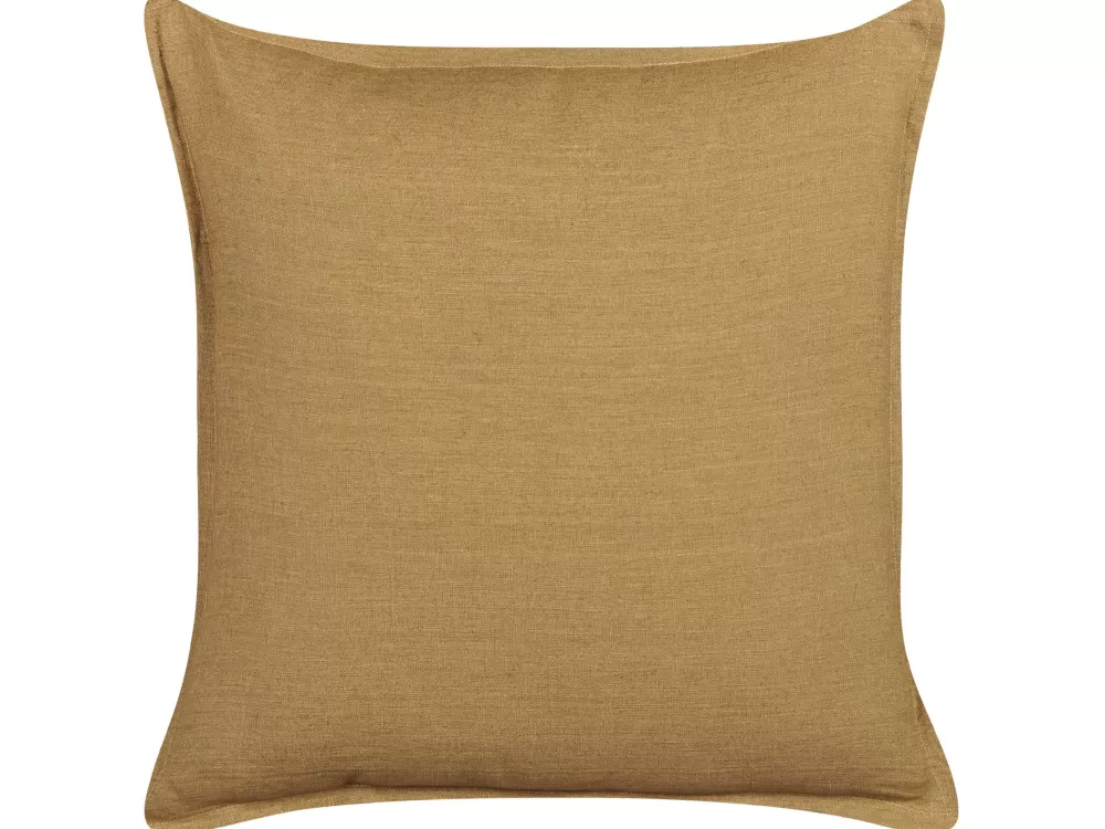 Cuscini Decorativi Senape 45x45 cm - Coppia di Cuscini in Stoffa Subulata Beliani, Design Moderno e Morbido
