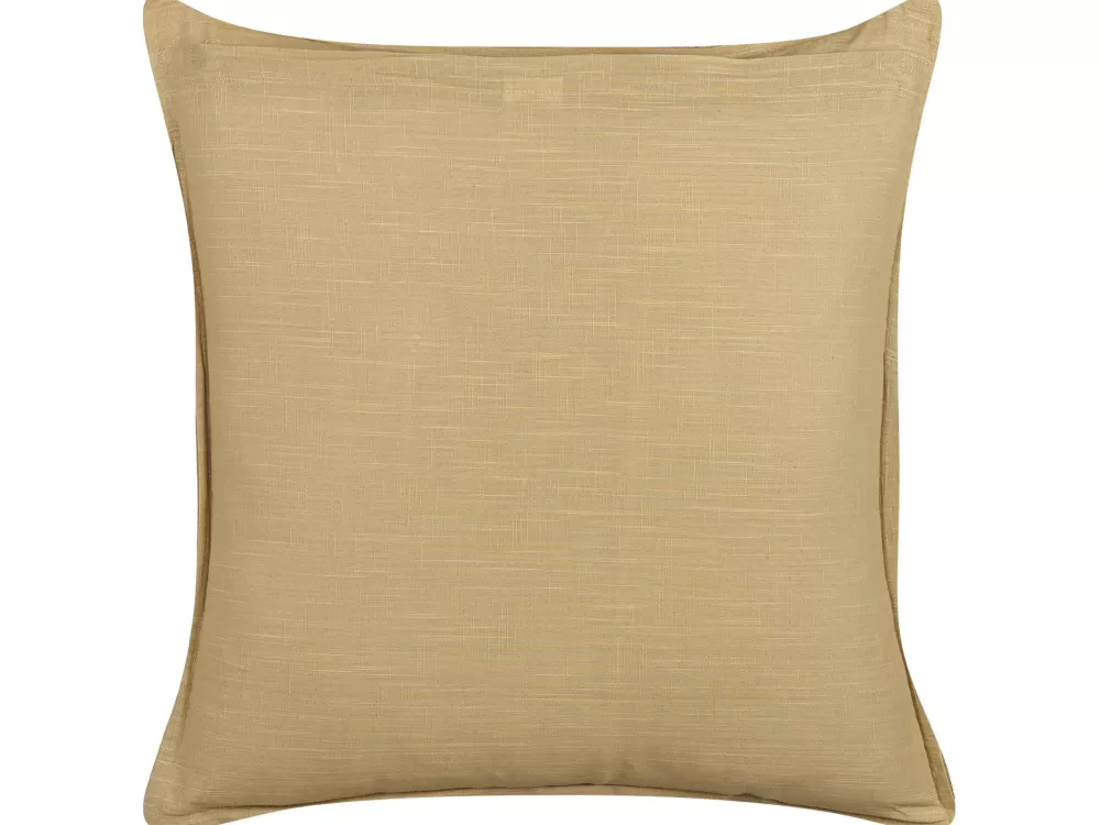 Cuscini Decorativi Senape 45x45 cm - Coppia di Cuscini in Stoffa Subulata Beliani, Design Moderno e Morbido