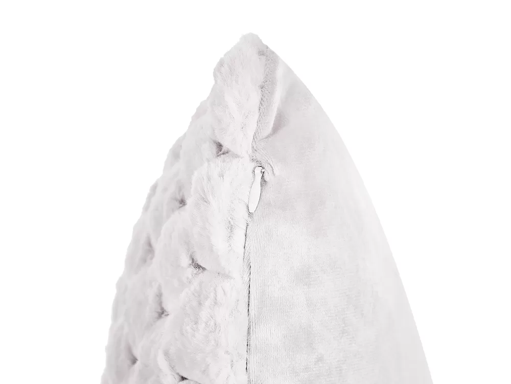 Beliani - Cuscino Decorativo in Morbida Pelliccia Sintetica, Bianco Avorio, 43x43 cm - Coppia di Cuscini Soffici, Linea Purslane