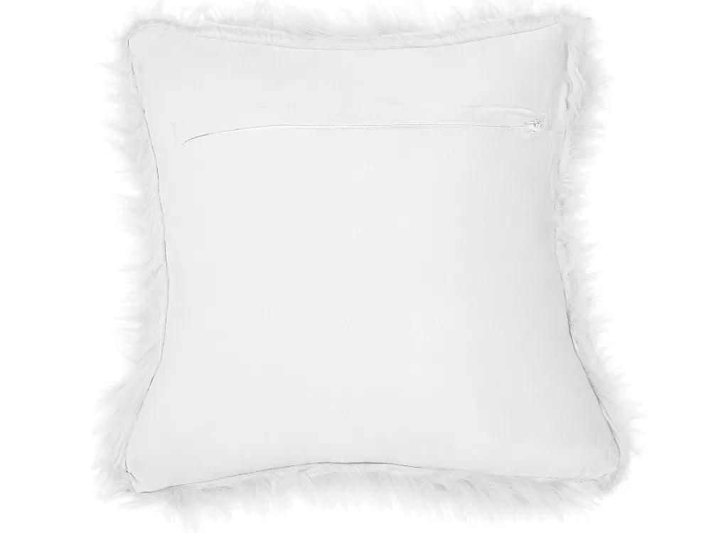 Cuscino Decorativo Beliani in Peluche Sintetico - Bianco Avvolgente, 45x45 cm, Confezione da 2 Pezzi, Design Accogliente Lubha