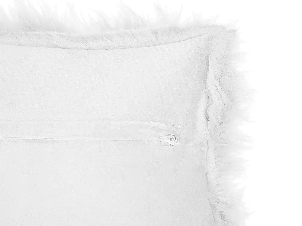 Cuscino Decorativo Beliani in Peluche Sintetico - Bianco Avvolgente, 45x45 cm, Confezione da 2 Pezzi, Design Accogliente Lubha