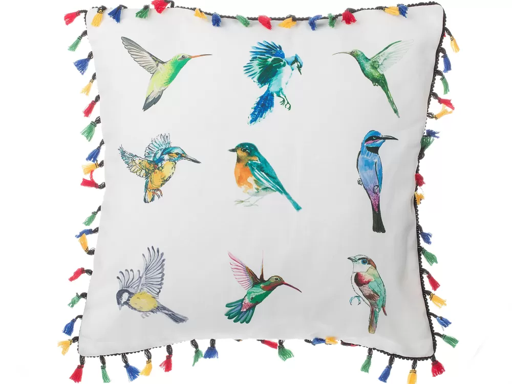 Cuscini Decorativi Morbido Mallow Bianco 45x45 cm - Confezione da 2 Pezzi, Hot Beliani