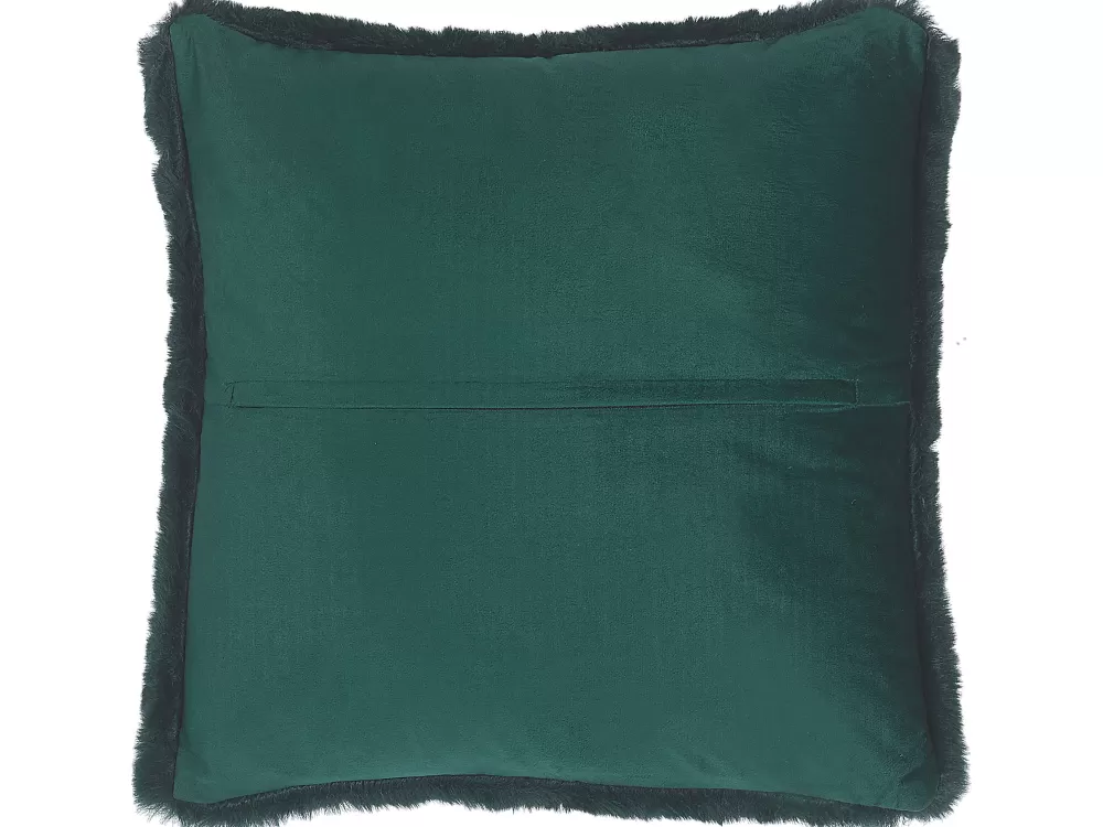 Beliani - Completo Decorativo per Cuscino Morbido 42x42 cm, Rivestimento in Ecopelle Verde Smeraldo con Effetto Peluche, Stile Tandur