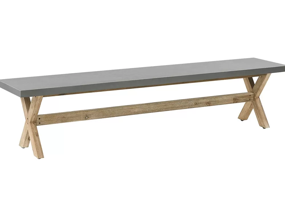 Beliani Panchina Elegante da Esterno in Rattan Sintetico Grigio - Ideale per Giardino o Terrazzo, Design Moderno e Confortevole