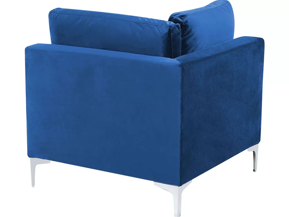 Beliani Promo: Modulo Angolare in Velluto Confortevole, Design Contemporaneo Blu Marina - Collezione Evja
