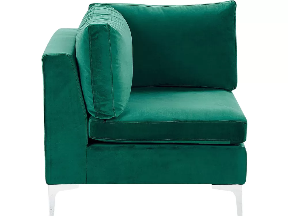 Beliani Offerta Lampo: Modulo Angolare in Velluto Verde Smeraldo - Linea Evja