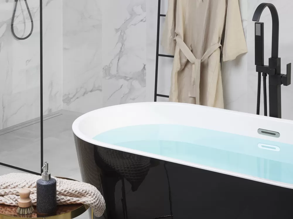 Beliani Vasca da Bagno Indipendente Havana - Design Moderno con Rivestimento Opaco, Formato Libero 170x72 cm in Nero Intenso

：
1. （Design Moderno, Rivestimento Opaco）
2. （Formato Libero）
3. 
4. 