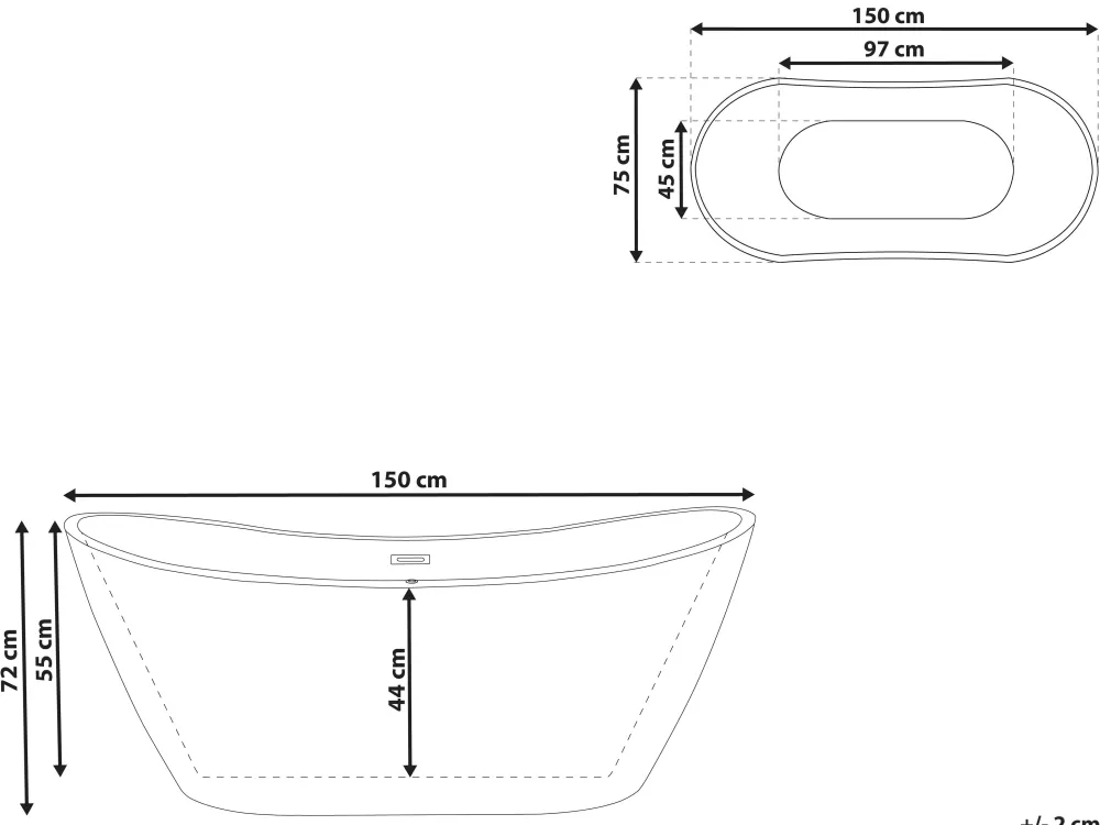 Vasca da Bagno Indipendente Beliani Antigua - Design Moderno in Tonalità Rosso Intenso, Dimensioni 150x75 cm, Ideale per Relax e Stile Contemporaneo