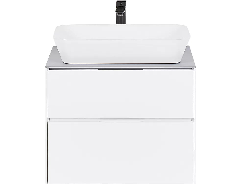 Beliani Set Bagno Elegante 3 Elementi - Bianco Puro, Linea Manzon