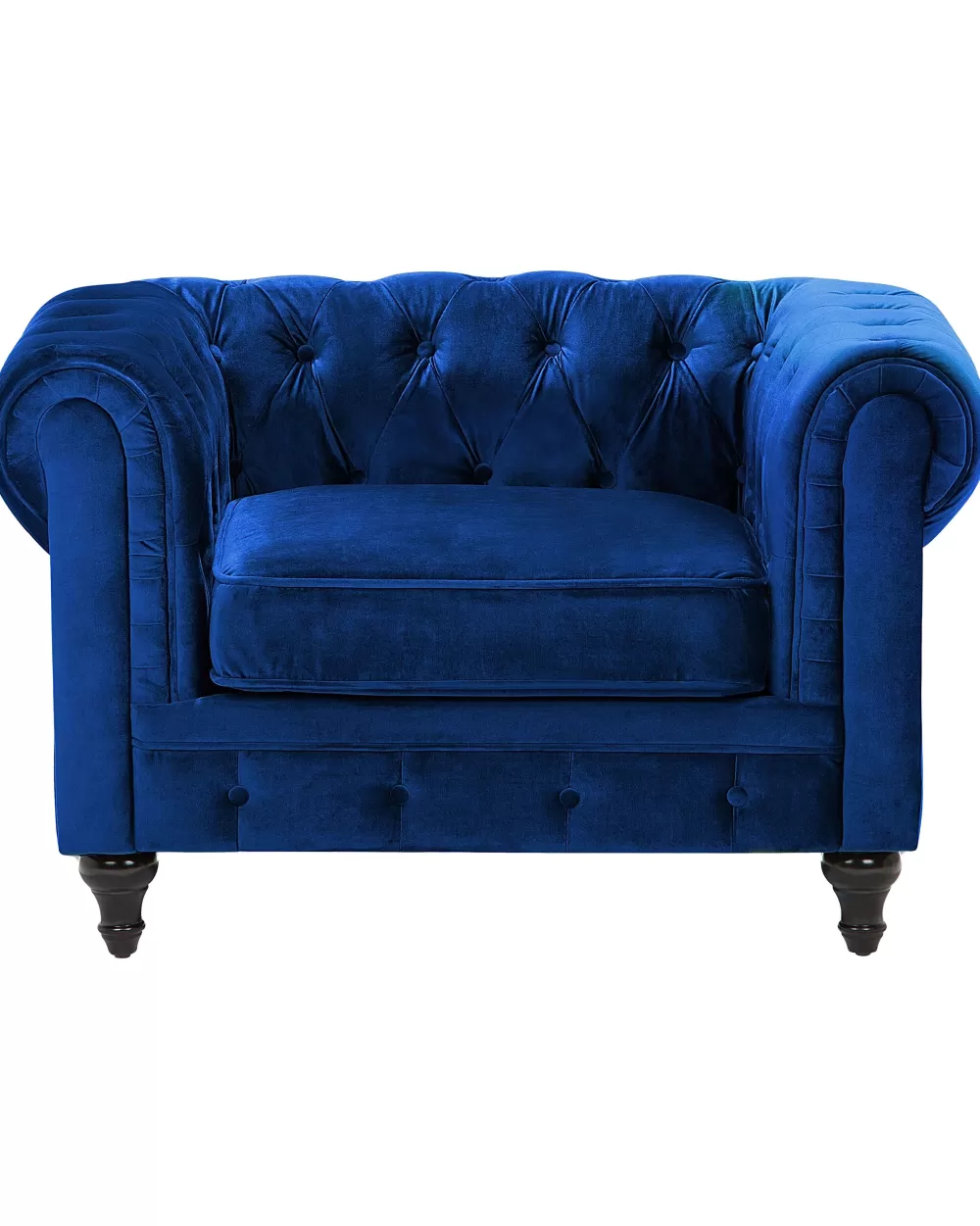 Poltrona Chesterfield in Velluto Blu Navy - Design Elegante e Imbottitura Morbida by Beliani

，，(elegante/morbida)，，，。