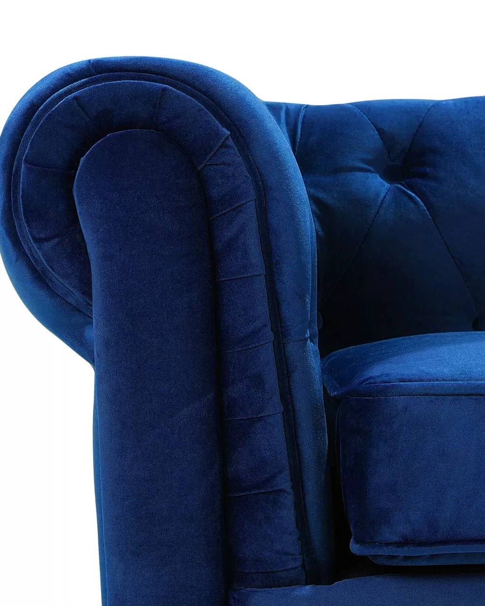 Poltrona Chesterfield in Velluto Blu Navy - Design Elegante e Imbottitura Morbida by Beliani

，，(elegante/morbida)，，，。