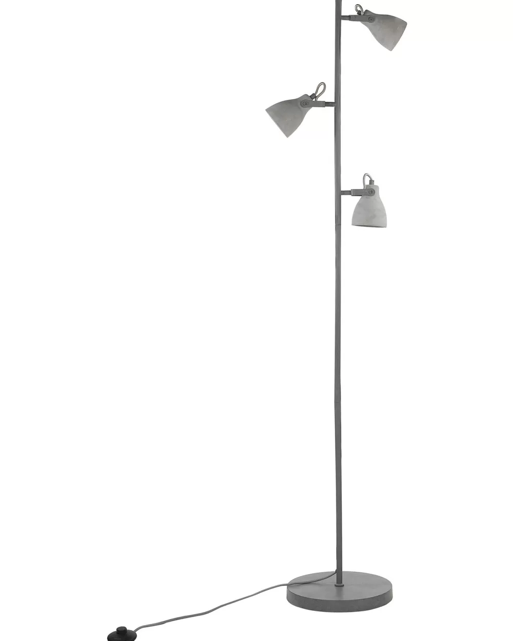 Lampada da Terra Moderna Beliani Design a 3 Luci in Cemento Grigio Chiaro - Illuminazione Elegante per Interni Mistago